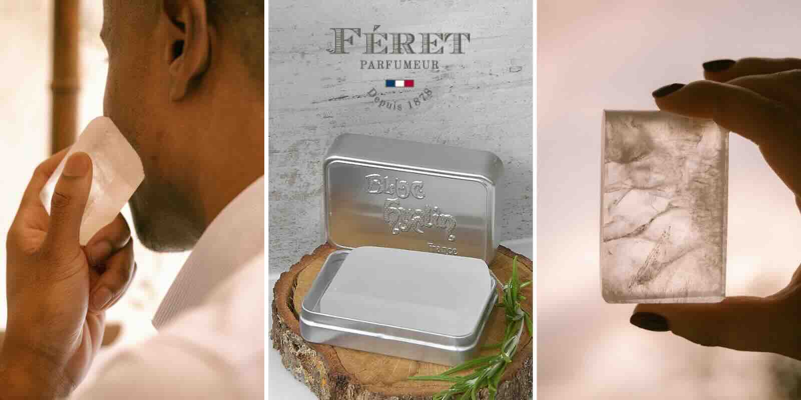 Féret Parfumeur Bloc Hyalin, originaler natürlicher Alaunstein in der Tradition französischer Hautpflege